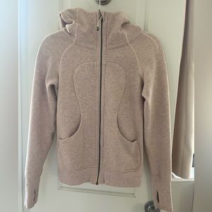 Pale pink full zip lulu lemon scuba